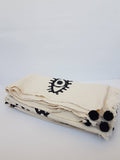 Load image into Gallery viewer, Black Evil Eye Throw Blanket by Moa