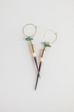 Load image into Gallery viewer, Commonform Quill + Turquoise Hoops