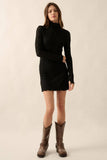 Load image into Gallery viewer, Cassie - Floral Lace Mock-Neck Long-Sleeve Mini Dress