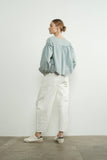 Load image into Gallery viewer, Aspen - Denim Embroidered Volume Sleeve Blouse