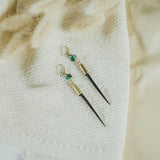 Load image into Gallery viewer, Commonform Quill + Turquoise Earrings