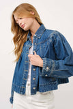 Load image into Gallery viewer, Debbie - Pleated Denim Jacket W/Stitch