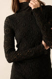 Load image into Gallery viewer, Cassie - Floral Lace Mock-Neck Long-Sleeve Mini Dress