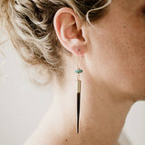 Load image into Gallery viewer, Commonform Quill + Turquoise Hoops