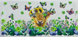 Load image into Gallery viewer, Cow with green butterfies and flowers Decal