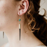 Load image into Gallery viewer, Commonform Quill + Turquoise Earrings