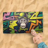 Load image into Gallery viewer, Beach Towel Hipster Monkey