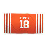 Load image into Gallery viewer, Beach Towel: Sports Jersey Beach Towel Sam + Zoey Orange