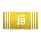 Load image into Gallery viewer, Beach Towel: Sports Jersey Beach Towel Sam + Zoey Yellow