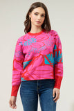 Load image into Gallery viewer, Zinnia Floral Gathered Shoulder Sweater