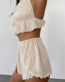 Load image into Gallery viewer, Cleo - Lace Textured Camisole and Shorts Sleep Set