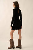 Load image into Gallery viewer, Cassie - Floral Lace Mock-Neck Long-Sleeve Mini Dress