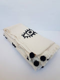 Load image into Gallery viewer, Black Evil Eye Throw Blanket by Moa