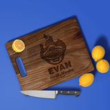 Load image into Gallery viewer, Personalized &quot;Grill Master&quot; Cutting Board Cutting Board Sam + Zoey Walnut 