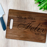 Load image into Gallery viewer, Cutting Board: Mr &amp; Mrs Script