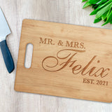 Load image into Gallery viewer, Cutting Board: Mr &amp; Mrs Script