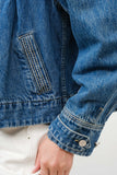 Load image into Gallery viewer, Debbie - Pleated Denim Jacket W/Stitch