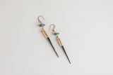 Load image into Gallery viewer, Commonform Quill + Turquoise Earrings