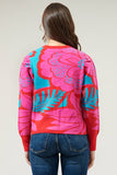 Load image into Gallery viewer, Zinnia Floral Gathered Shoulder Sweater