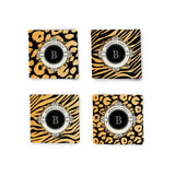 Load image into Gallery viewer, Fabric Coaster Animal Print Monogram