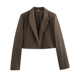 Load image into Gallery viewer, Blair - Buttonless Slim-Fit Lapel Cropped Blazer