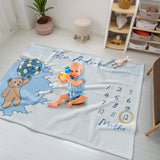 Load image into Gallery viewer, Blue Baby Bear Balloons Milestone Blanket