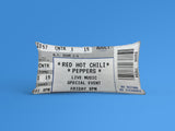 Load image into Gallery viewer, A grey Personalized Event Ticket Pillow made from cotton, Red Hot Chili Peppers event ticket printed on it